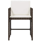 Garden Chairs with Cushions 4 pcs Brown Poly Rattan 365037