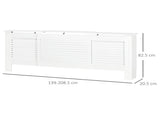 Set of 2 MDF Extendable Radiator Cover with Cabinet Shelving, Home Office Slatted Design, White T3398P378793