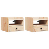 Bedside Table 2 pcs Brown 38 x 36 x 29.5 cm Solid pine wood 873512