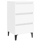 Bed Cabinet with Metal Legs White 40x35x69 cm 805905