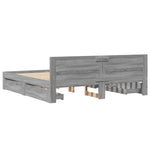 Bed Frame with Headboard without Mattress Grey Sonoma 180x200 cm Super King 3295546