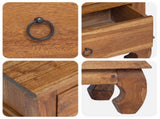 TV Stand with Drawer Natural 110 x 35 x 40 cm Solid Teak Wood 42017957
