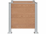 Garbage Bin Fence Brown 85 x 85 x 115 cm Aluminium and WPC 42039181