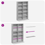 CD Cabinet Grey Sonoma 65 x 23.5 x 97.5 cm Engineered Wood 8012684