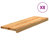 Stair Treads 8 pcs Light Brown 80x25x2 cm Solid Wood Oak 3282966