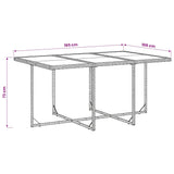 Garden Dining Set Grey PE Rattan 6-Seater Foldable 3211448