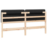 Upholstered Headboard Brown and Black 200 cm Solid Pine Wood 880105