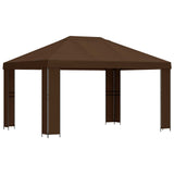 Gazebo 4 x 3 m Brown Polyester and Steel 190 gsm 900384