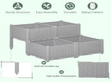 Set of 4 26L Garden Raised Bed Elevated Patio Flower Plant Planter Box PP Vegetables Planting T3398P313625