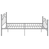 Bed Frame Grey Powder-coated metal Double Bed Frame Rectangular 324996