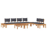 Garden Sofa Set 5 pcs Brown and Grey 3356871