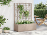 Garden Planter with Trellis Light Brown 80x36x140 cm PP 368781