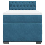 Box Spring Bed with Mattress Dark Blue 90x200 cm Velvet 3286220