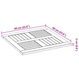 Table Top 60x60x2 cm Square Solid Wood Acacia 4004254