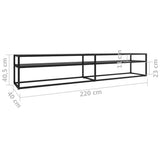 TV Cabinet Black Tempered glass, powder-coated steel Large 331731