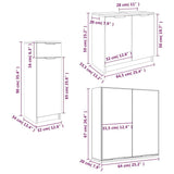 3 Piece Bathroom Cabinet Set Grey Sonoma Engineered Wood 3115874