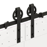 Sliding Door Hardware Kit 400 cm Steel Black 3295798