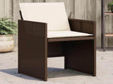 Garden Chairs with Cushions 4 pcs Brown Poly Rattan 364935