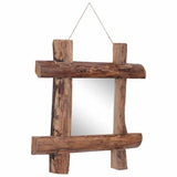 Log Mirror Natural 50x50 cm Recycled Teak Wood 283933
