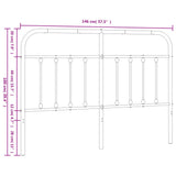 Metal Replace Headboard Black 140 cm 352611