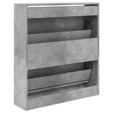 Shoe Cabinet Concrete Grey 80x21x87.5 cm Engineered Wood 839920