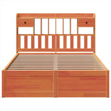 Bed Frame without Mattress Wax Brown 140x190 cm Solid Wood Pine 3323508