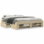 Bed Frame without Mattress Sonoma Oak 160x200 cm Engineered Wood 3295459