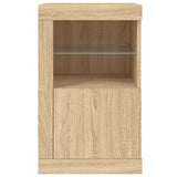Side Cabinet with LED Lights Sonoma Oak Engineered Wood 836634