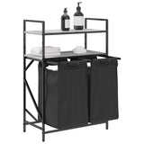 Laundry Basket 2 Compartments with Shelves Grey Sonoma 859088