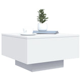 ZNTS Coffee Table with LED Lights White 55x55x31 cm 836574