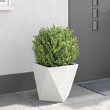 Planter White 40 x 40 x 40 cm Steel 883824