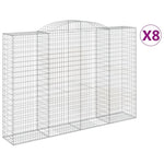 Arched Gabion Baskets 8 pcs 300x50x200/220 cm Galvanised Iron 3146797