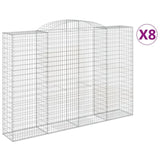 Arched Gabion Baskets 8 pcs 300x50x200/220 cm Galvanised Iron 3146797