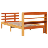 Bed Frame with Headboard without Mattress Wax Brown 100x200 cm 3306869