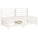 Garden Middle Sofas 2 pcs White Solid Wood Pine 825640