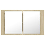 LED Bathroom Mirror Cabinet Sonoma Oak 80x12x45 cm Acrylic 804967