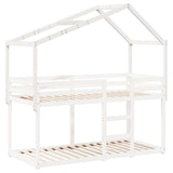 Kids' Bed Roof White 213x85.5x144.5 cm Solid Wood Pine 846938