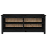 Shoe Bench Black 110x38x45.5 cm Solid Wood Pine 813778