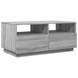 Coffee Table with LED Lights Grey Sonoma 90x49x40 cm 839838
