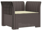 1-Seater Armchair with Cushion Rattan Look PP Light Grey 8011864