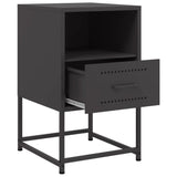Bedside Cabinets 2 pcs Black 36x39x60.5 cm Steel 846555