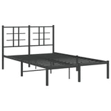 Metal Bed Frame without Mattress with Headboard Black 120x190cm 355558