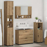 Bathroom Furniture Set with Drawer with Shelf 4 pcs Artisan Oak 3393052
