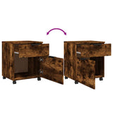 Mobile File Cabinet with Wheels Smoked Oak 45x38x54 cm Engineered Wood 817135