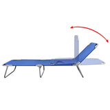Sun Lounger Blue Powder-coated Steel Frame, Polyester Fabric 41477