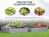 Set of 2 291L Raised Garden Bed, Elevated Galvanised Planter Box for Flowers, Herbs, 100x100x30cm, T3398P314149