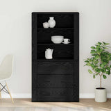 Highboard Black Oak 80 x 33 x 150 cm Engineered Wood 3333081