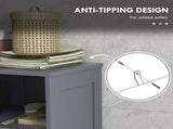 Three-Part Bathroom Storage Unit, with Shelf, Drawers & Cupboard - Grey T3398P344537