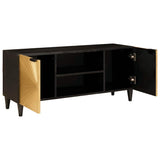 TV Cabinet Black and Gold 105 x 33 x 46 cm Engineered wood 4017828