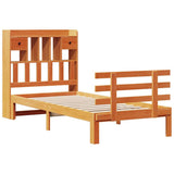 Bookcase Bed without Mattress Wax Brown 100x200cm Solid Wood Pine 3322812